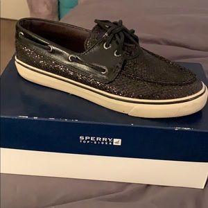 Sperry bahama glitter black